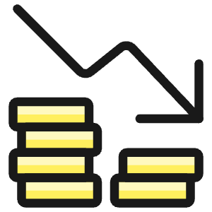Performance Money Decrease Icon from Ultimate Colors - Free Set