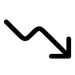 Course Down Icon from Solar Linear Set