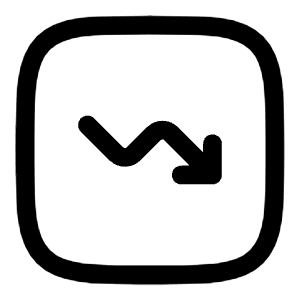 Graph Down Icon from Solar Linear Set