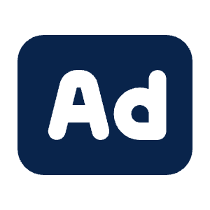 Ad Rectangle Fill Icon from Mingcute Fill Set