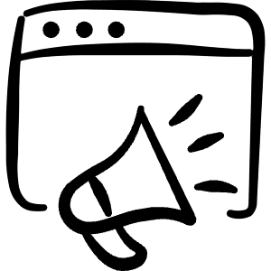 Advertising Ad Browser Icon from Freehand Line - Free Set