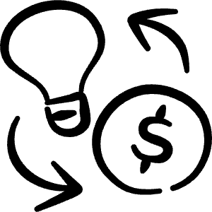 Advertising Money Idea Icon from Freehand Line - Free Set