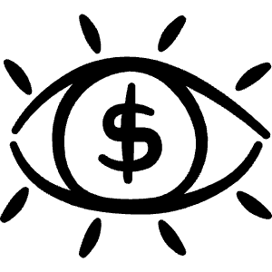 Business Cash Eye Icon from Freehand Line - Free Set