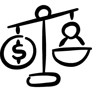 Business Cash Scale Balance Icon from Freehand Line - Free Set