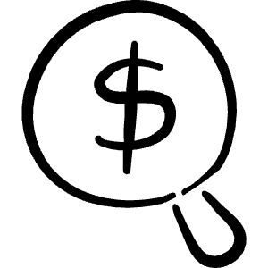 Business Cash Search Icon from Freehand Line - Free Set