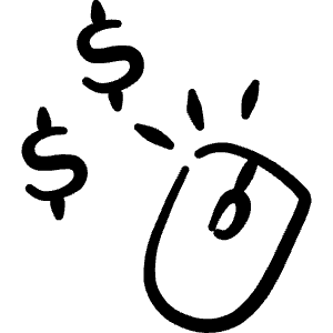 Monetization Mouse Icon from Freehand Line - Free Set