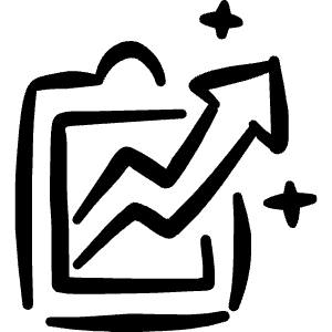 Performance Increase Clipboard Icon from Freehand Line - Free Set