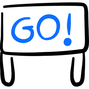 Product Launch Go Sign Icon from Freehand Duotone - Free Set