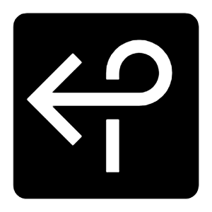 Direction Loop Left Filled Icon from Carbon Set