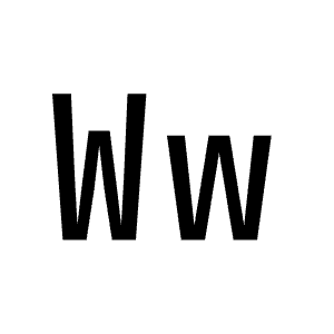 Letter Ww Icon from Carbon Set