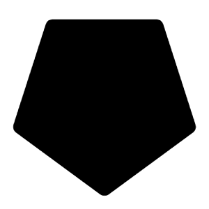 Pentagon Down Solid Icon from Carbon Set