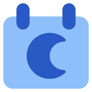 Calendar Date Night Late Icon from Core Flat Set