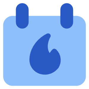 Calendar Fire Icon from Core Flat Set