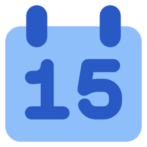 Date 15 Calendar Icon from Core Flat Set
