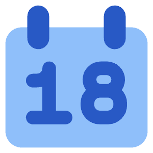 Date 18 Calendar Icon from Core Flat Set