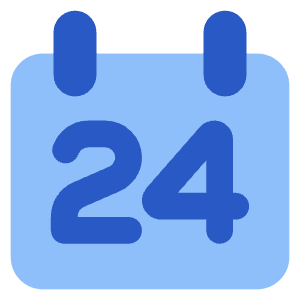 Date 24 Calendar Icon from Core Flat Set