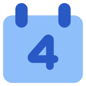 Date 4 Calendar Icon from Core Flat Set