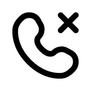 Call Cancel Rounded Icon from Solar Linear Set