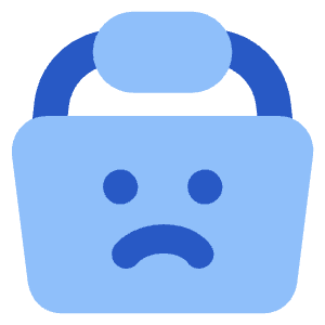 Shopping Basket Emoji Sad Icon from Core Flat Set