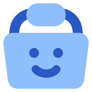 Shopping Basket Emoji Smile Icon from Core Flat Set