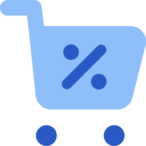 Shopping Cart Percent 1 Icon from Core Flat Set