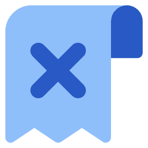 Receipt Cross Icon from Core Flat Set