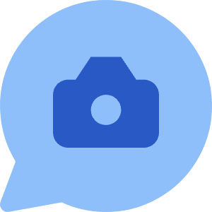 Chat Bubble Camera Oval Icon from Core Flat Set