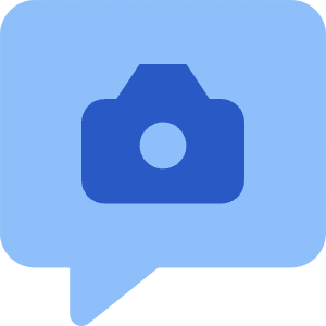 Chat Bubble Camera Square Icon from Core Flat Set