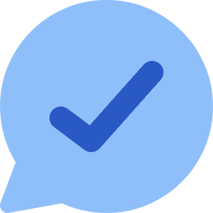 Chat Bubble Oval Check Icon from Core Flat Set