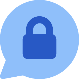 Chat Bubble Oval Lock Icon from Core Flat Set