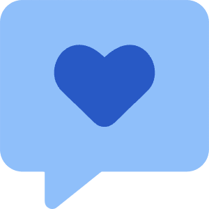 Chat Bubble Square Favorite Heart Icon from Core Flat Set