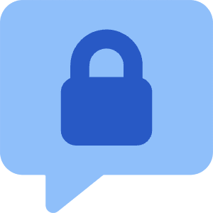 Chat Bubble Square Lock Icon from Core Flat Set