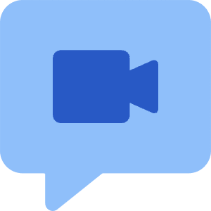 Chat Bubble Video Call Square Icon from Core Flat Set
