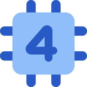 Computer Chip Four Core Icon from Core Flat Set