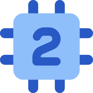 Computer Chip Two Core Icon from Core Flat Set