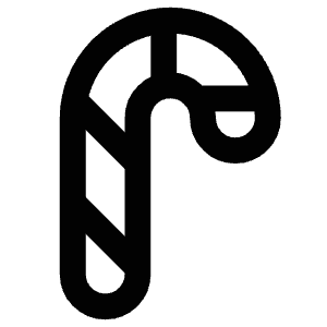 Candy Cane Icon from Atlas Line Set