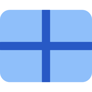 Rectangle Split Quarters Icon from Core Flat Set