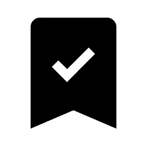 Bookmark Check Fill Icon from Outlined Fill - Material Symbols Set