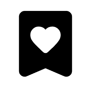 Bookmark Heart Fill Icon from Rounded Fill - Material Symbols Set