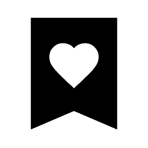 Bookmark Heart Fill Icon from Sharp Fill - Material Symbols Set