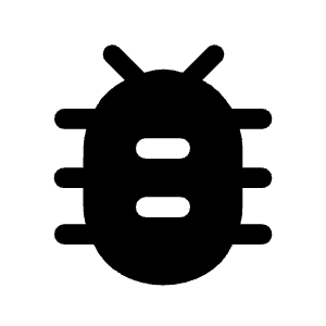 Bug Report Fill Icon from Rounded Fill - Material Symbols Set