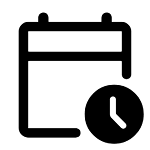 Calendar Clock Icon from Rounded Line - Material Symbols Set