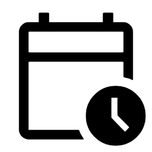 Calendar Clock Icon from Outlined Line - Material Symbols Set