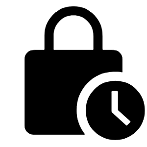 Lock Clock Fill Icon from Outlined Fill - Material Symbols Set