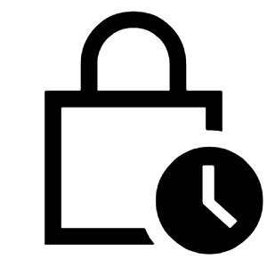 Lock Clock Icon from Sharp Line - Material Symbols Set