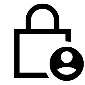 Lock Person Icon from Sharp Line - Material Symbols Set