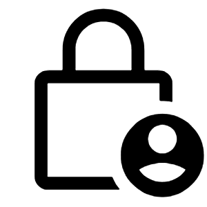 Lock Person Icon from Outlined Line - Material Symbols Set