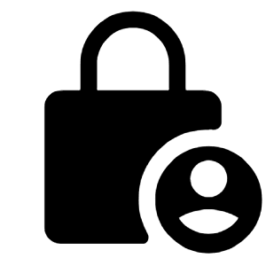 Lock Person Fill Icon from Rounded Fill - Material Symbols Set