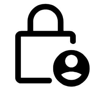 Lock Person Icon from Rounded Line - Material Symbols Set