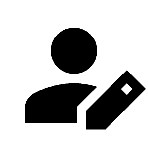 Person Edit Fill Icon from Sharp Fill - Material Symbols Set